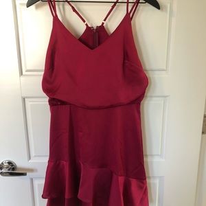 Fuschia Satin Mini Dress